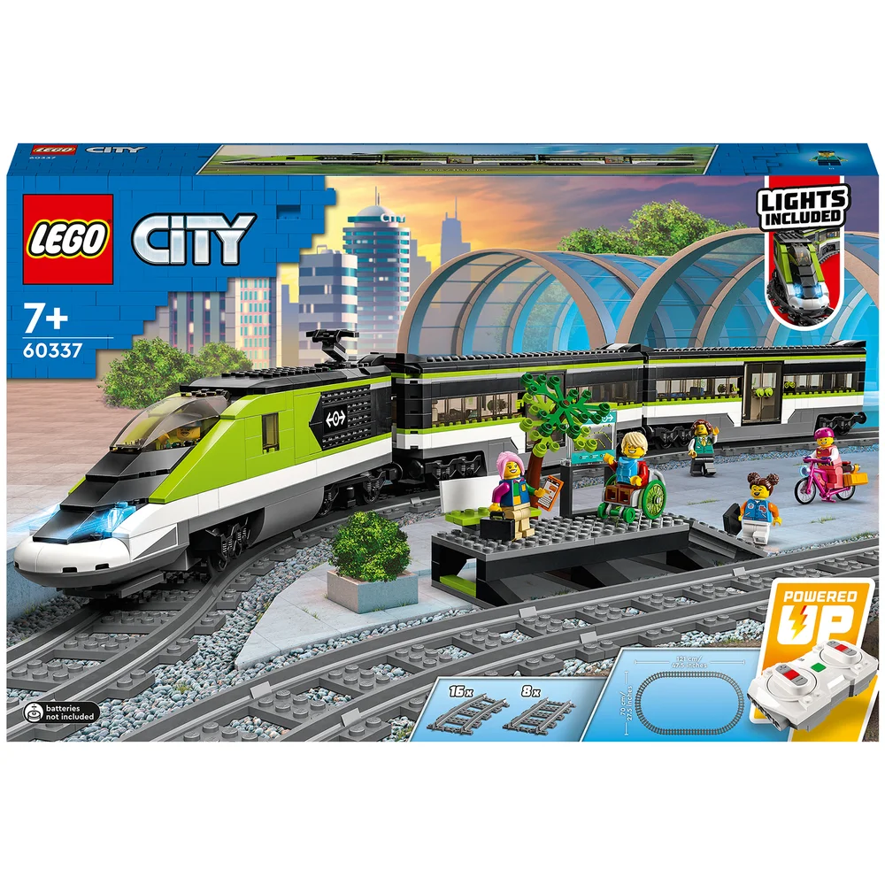 LEGO City: Personen-Schnellzug, Spielzeug-Eisenbahn, Set mit Schienen (60337) Bild 1