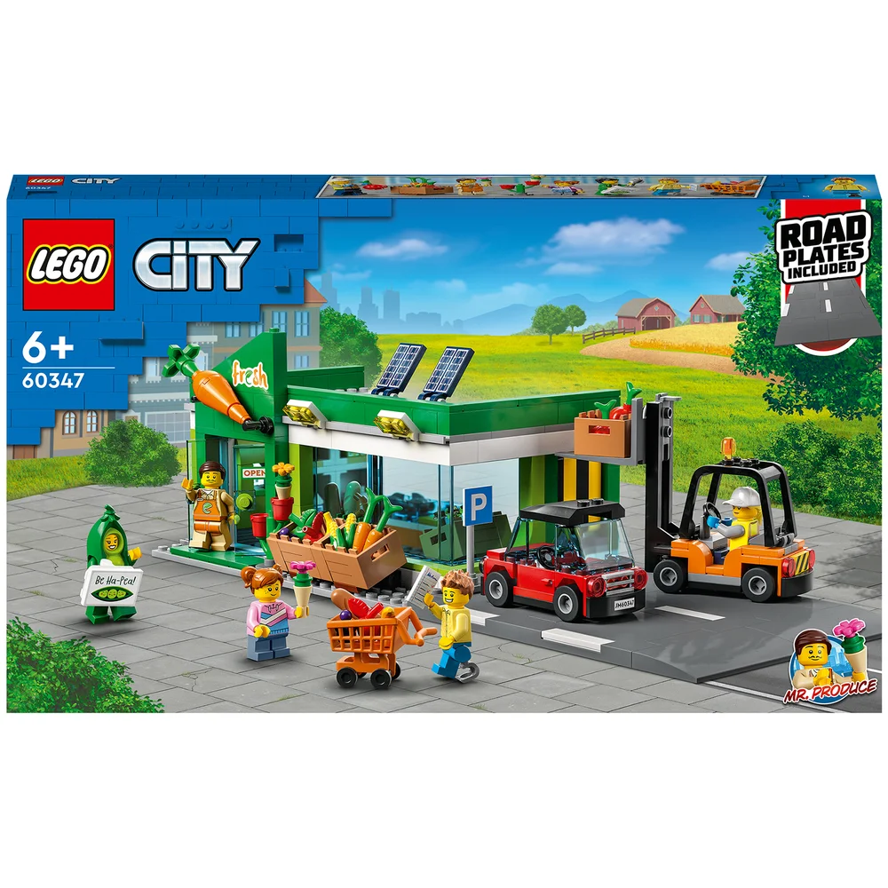 LEGO City: Grocery Store Set with Toy Car & Road Plate (60347) Bild 1