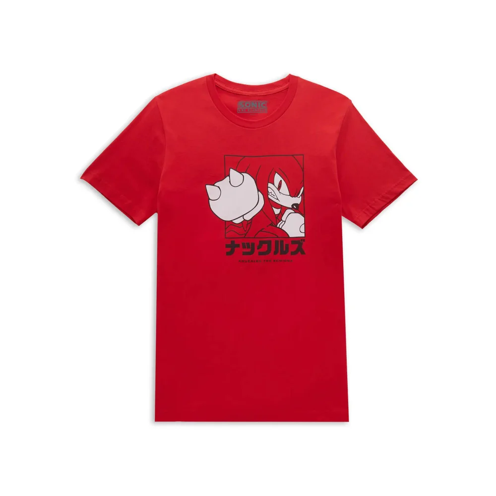 Sonic The Hedgehog Knuckles Katakana Women's T-Shirt - Red - XS Bild 1