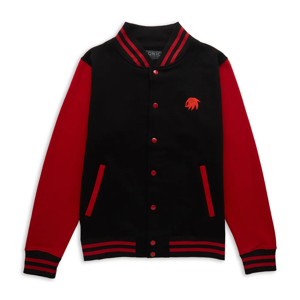 Sonic The Hedgehog Knuckles The Echidna Embroidered Varsity Jacket - Black/Red - S Bild 1
