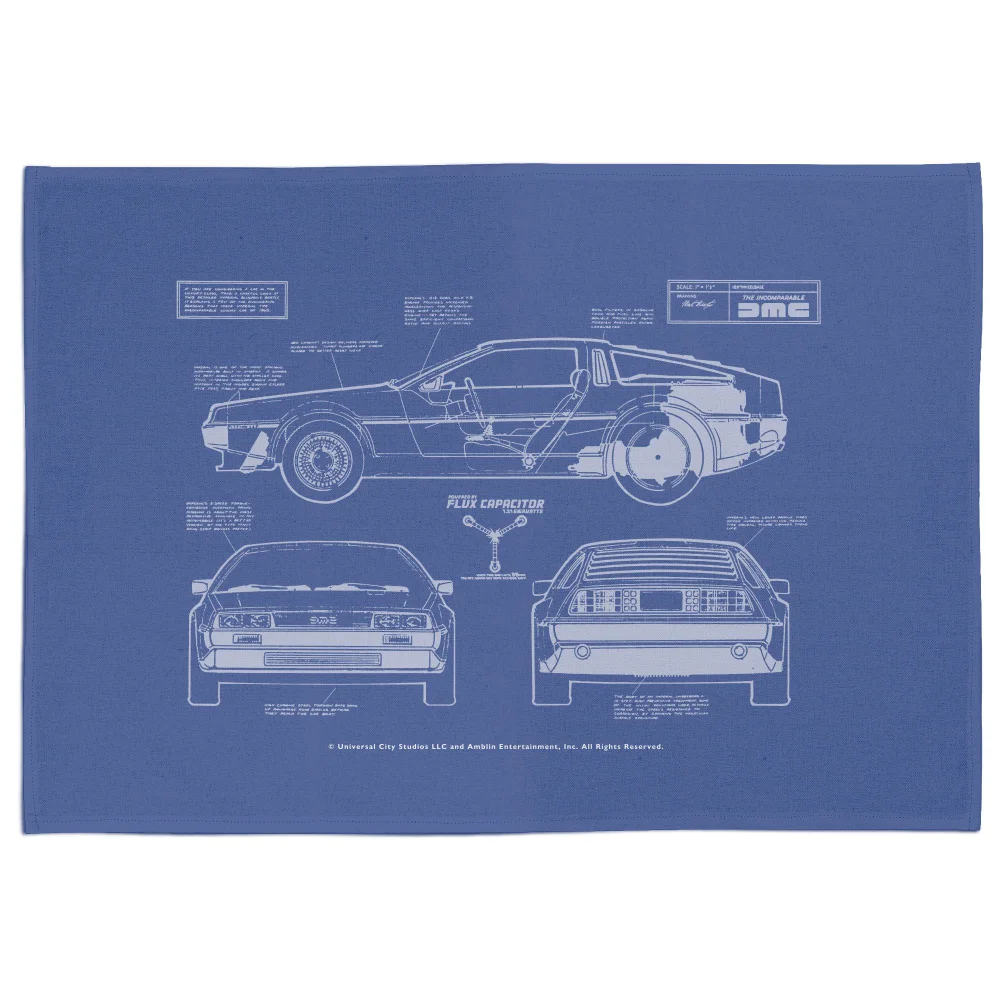 Back To The Future Deloreon Schematic Tea Towel Bild 1