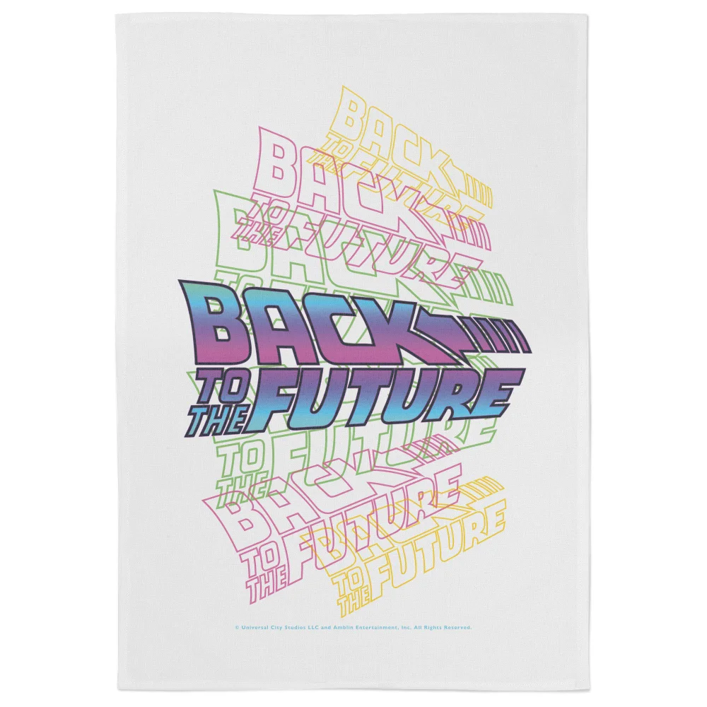 Back To The Future Neon Logo Tea Towel Bild 1