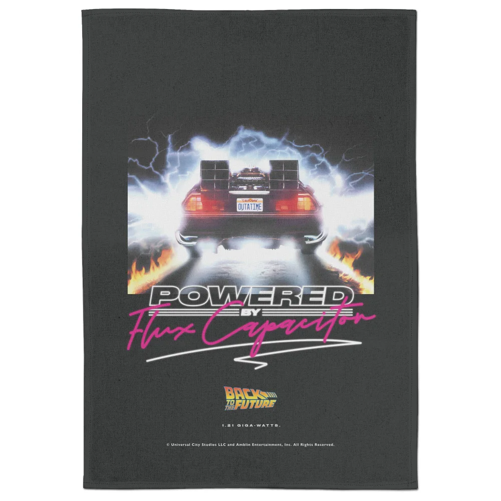 Back To The Future Powered By Flux Capacitor Tea Towel Bild 1