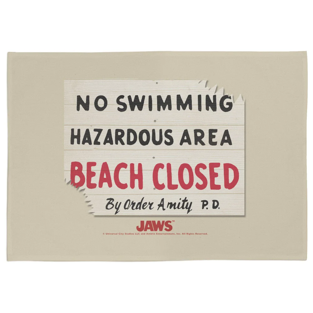 Jaws Beach Closed Tea Towel Bild 1