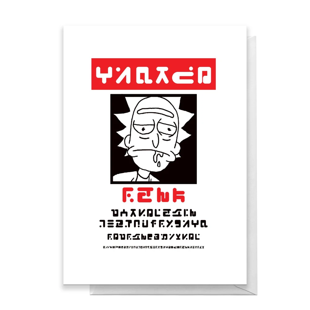 Rick and Morty Wanted Rick Poster Greetings Card - Standard Card Bild 1