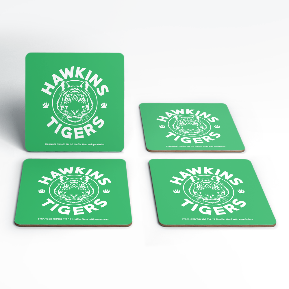 Stranger Things Hawkins Tigers Coaster Set Bild 1