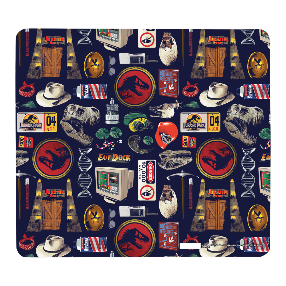 Jurassic Park Retro Icons Gaming Mouse Mat - Klein Bild 1