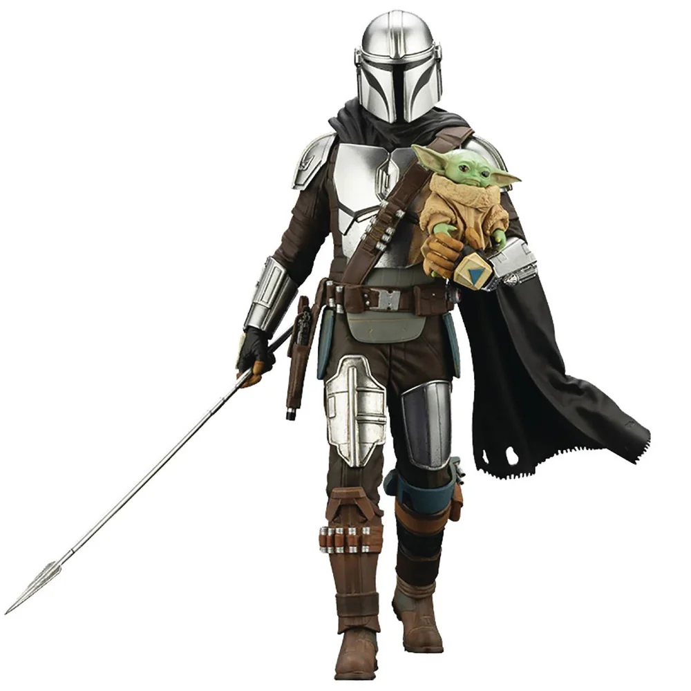 Kotobukiya The Mandalorian ARTFX Statue - The Mandalorian & Grogu with Beskar Staff Bild 1
