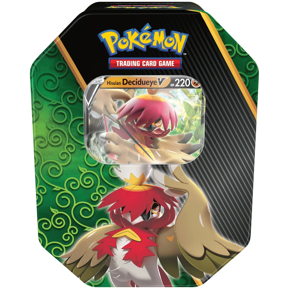 Pokémon TCG: Divergent Powers Tins - Hisuian Decidueye, Samurott and Typhlosion Bild 1