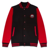 Pokémon Kanto Legendary Embroidered Unisex Varsity Jacket - Schwarz