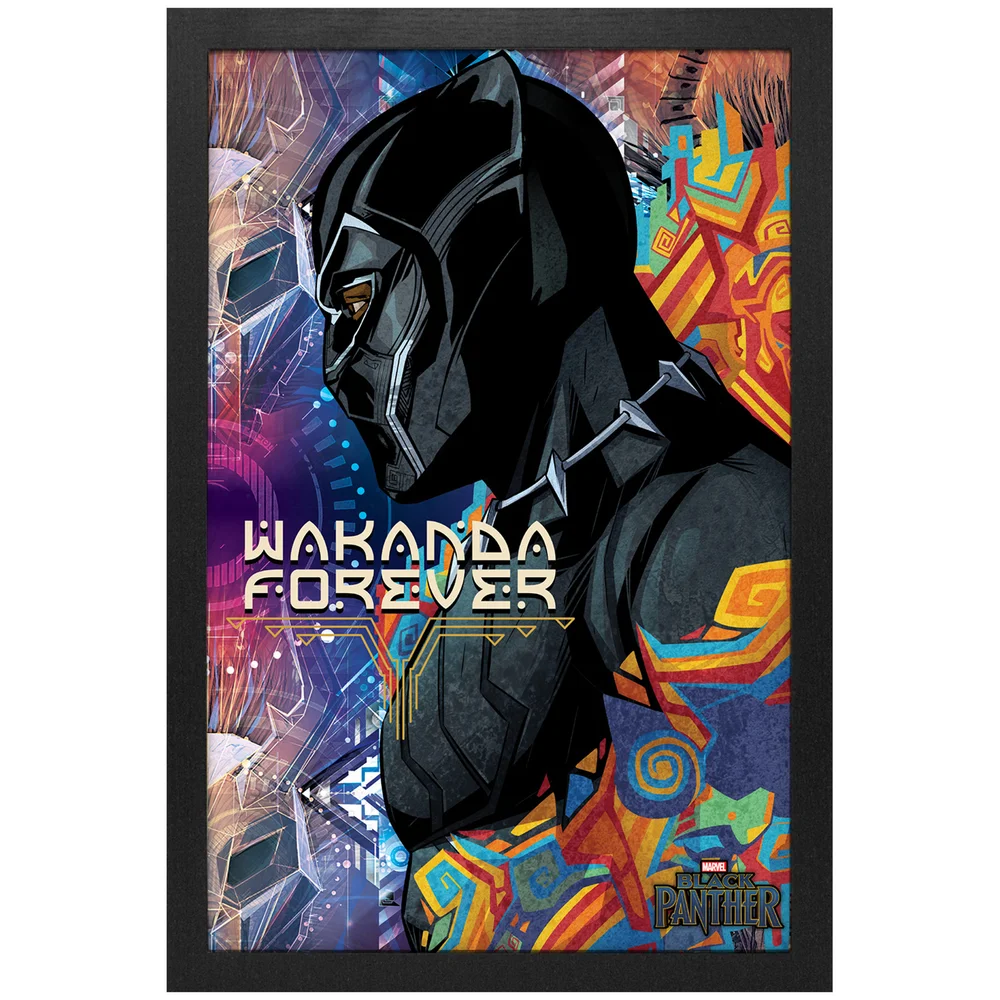 Marvel Black Panther Side Profile Framed Gel Coat Print Bild 1