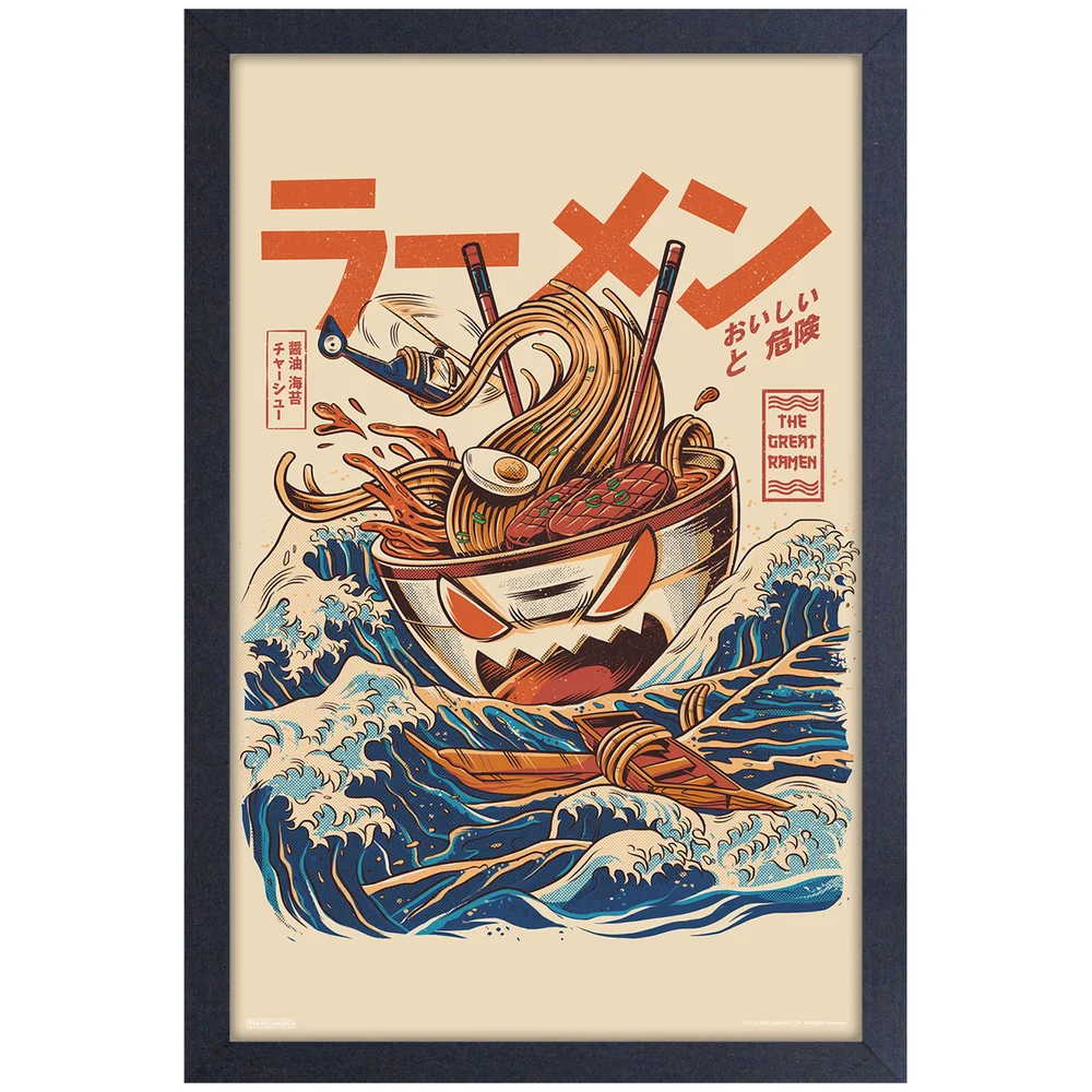 Illustrata The Great Ramen Off Kanagawa Framed Art Print Bild 1