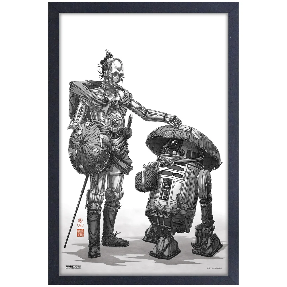 Star Wars: Visions C-3PO and R2-D2 Framed Art Print Bild 1