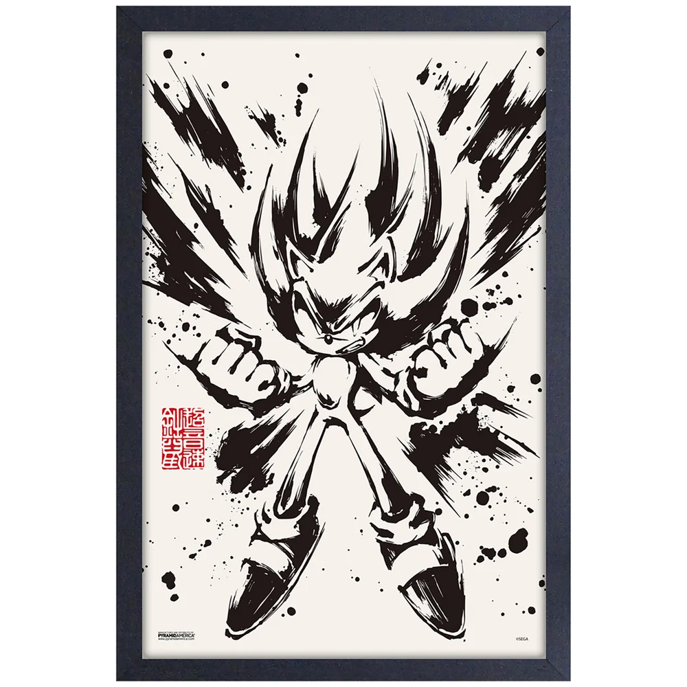 Sonic the Hedgehog Inked Super Sonic Framed Art Print Bild 1