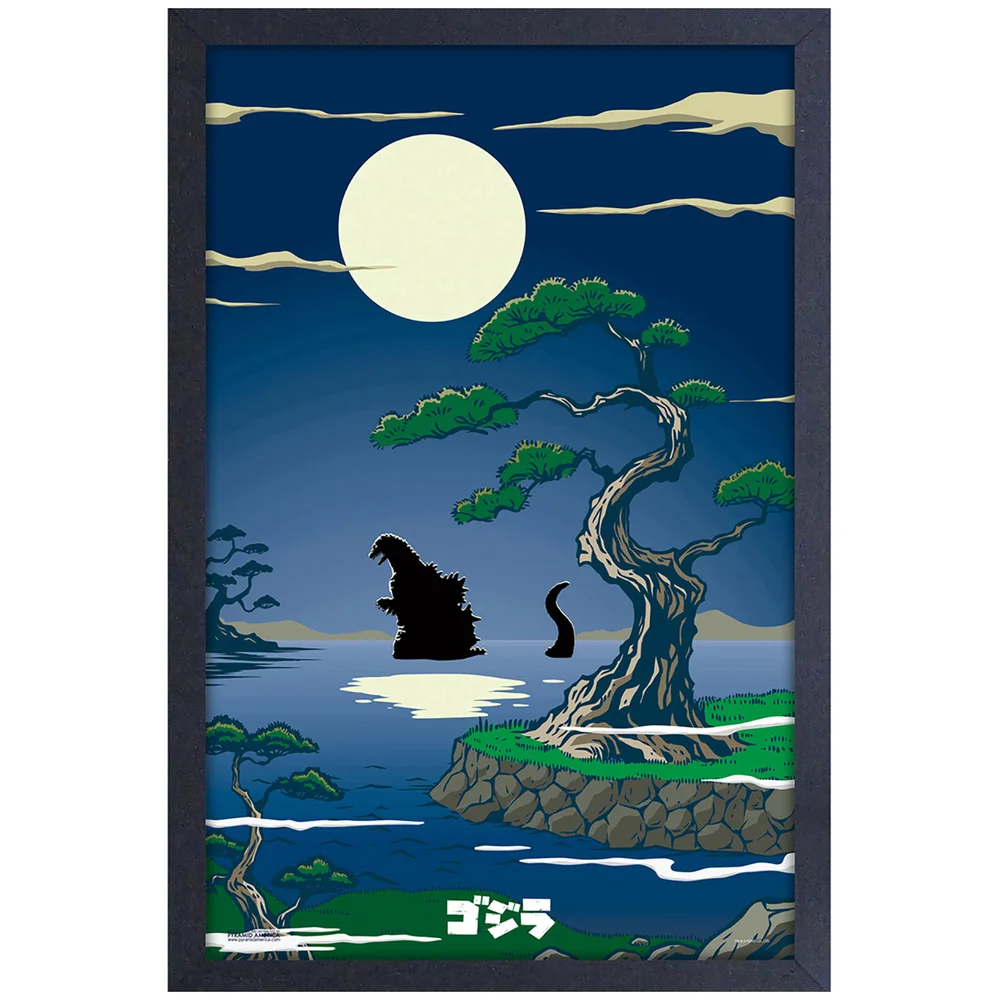 Godzilla Moon Framed Art Print Bild 1