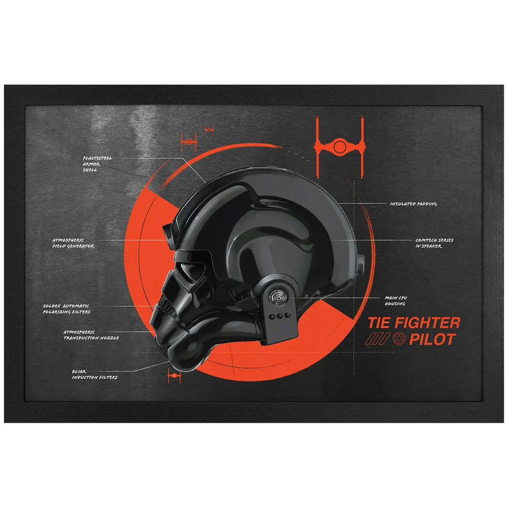 Star Wars TIE Fighter Pilot Diagram Framed Art Print Bild 1
