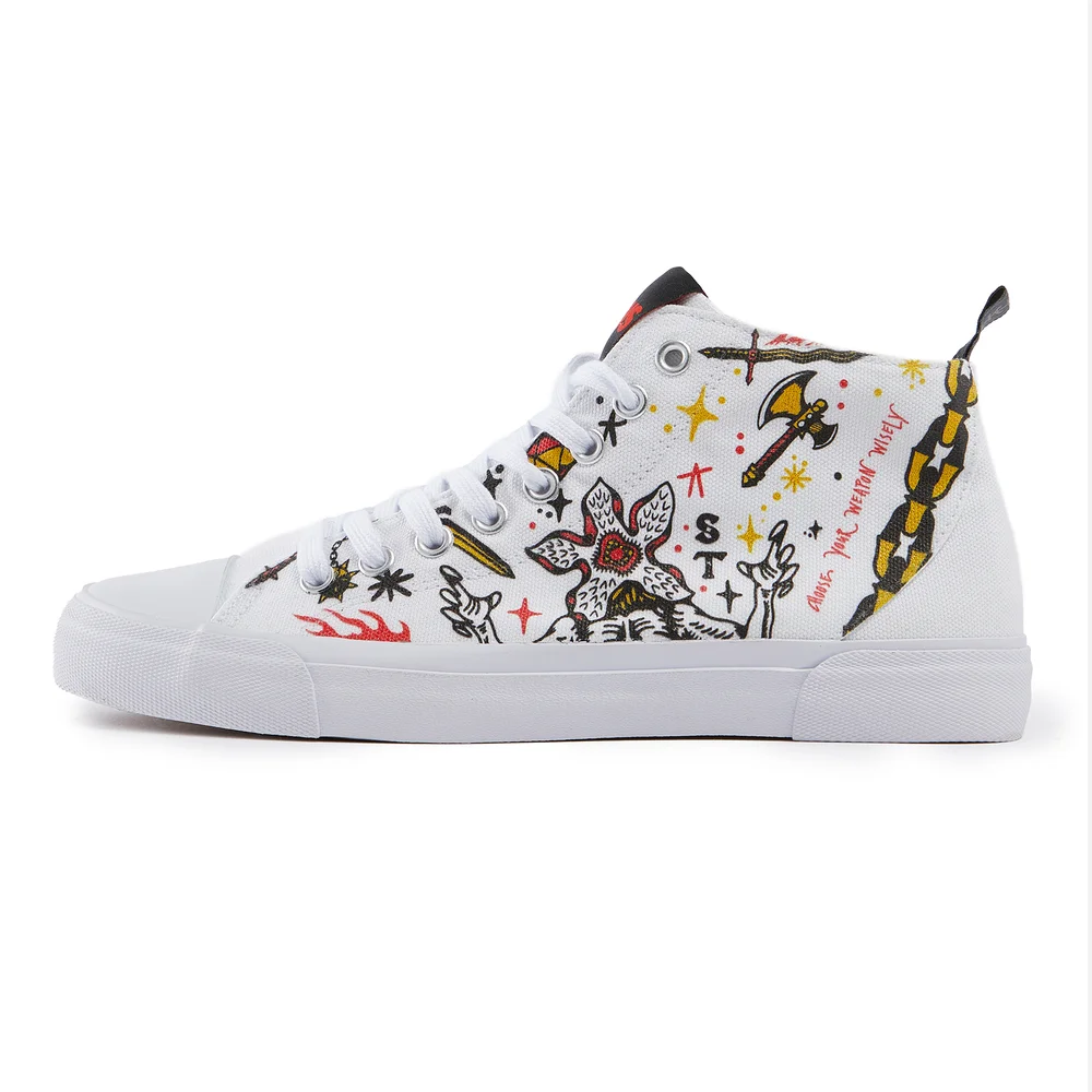 Akedo x Stranger Things Weiße Signature High Tops - UK 3 / EU 35.5 / US Men's 3.5 / Women's 5 Bild 1
