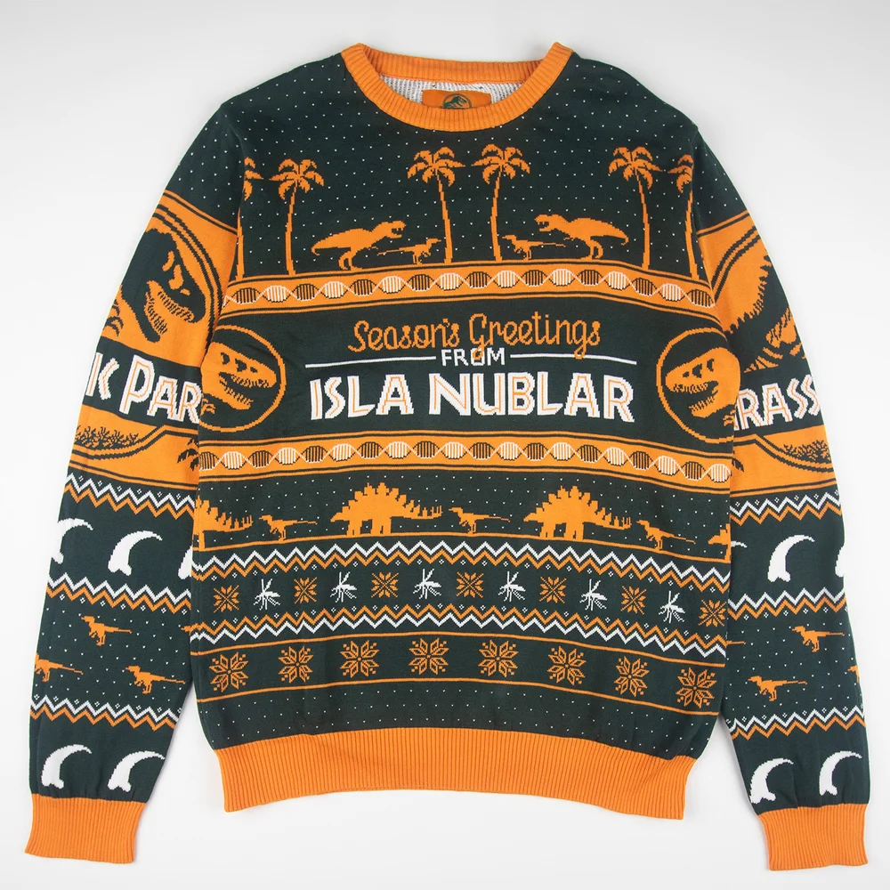 Jurassic Park Seasons Greetings from Isla Nublar Knitted Christmas Jumper - XS Bild 1