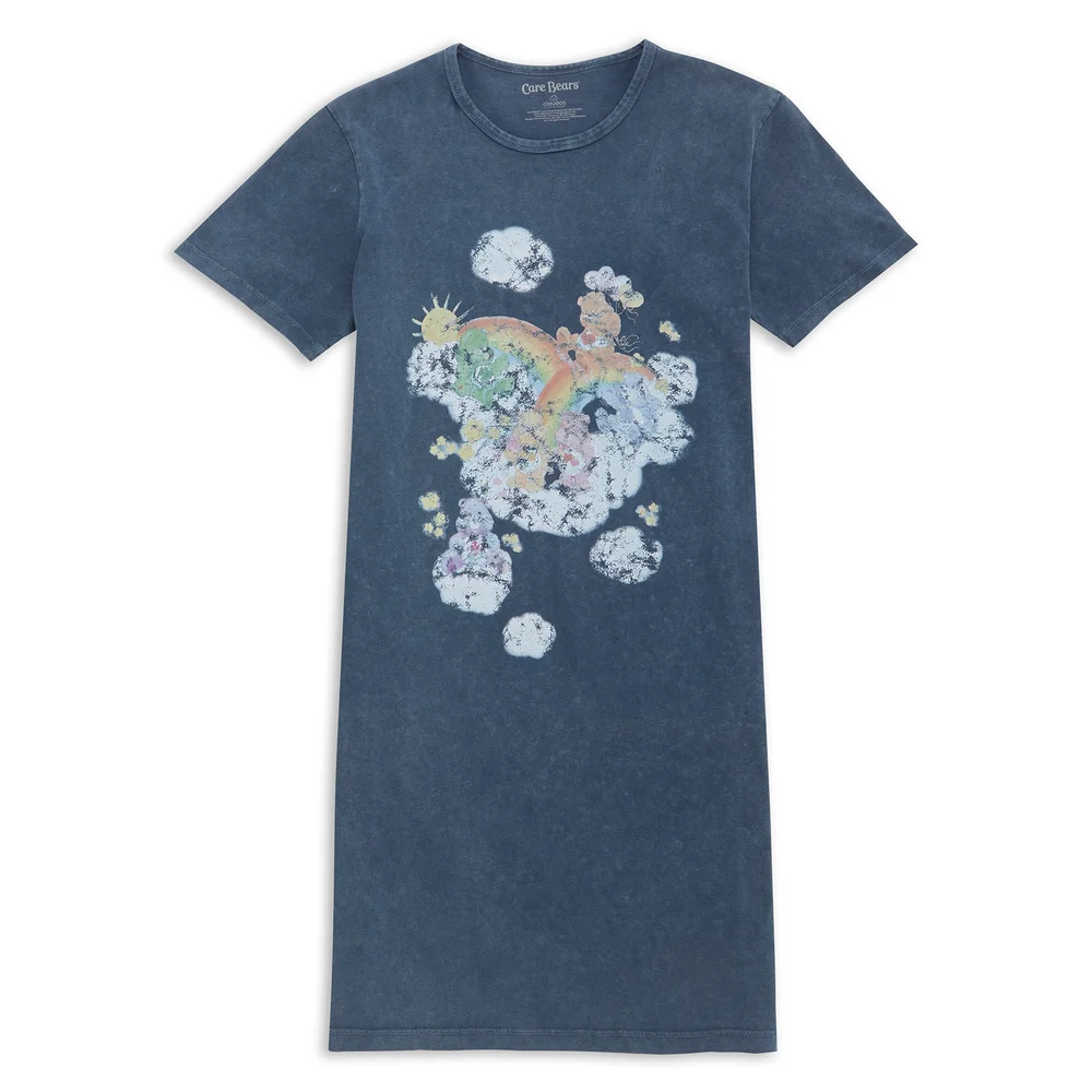 Care Bears In The Clouds Women's T-Shirt Dress - Navy Acid Wash - XXL - Navy Acid Wash Bild 1