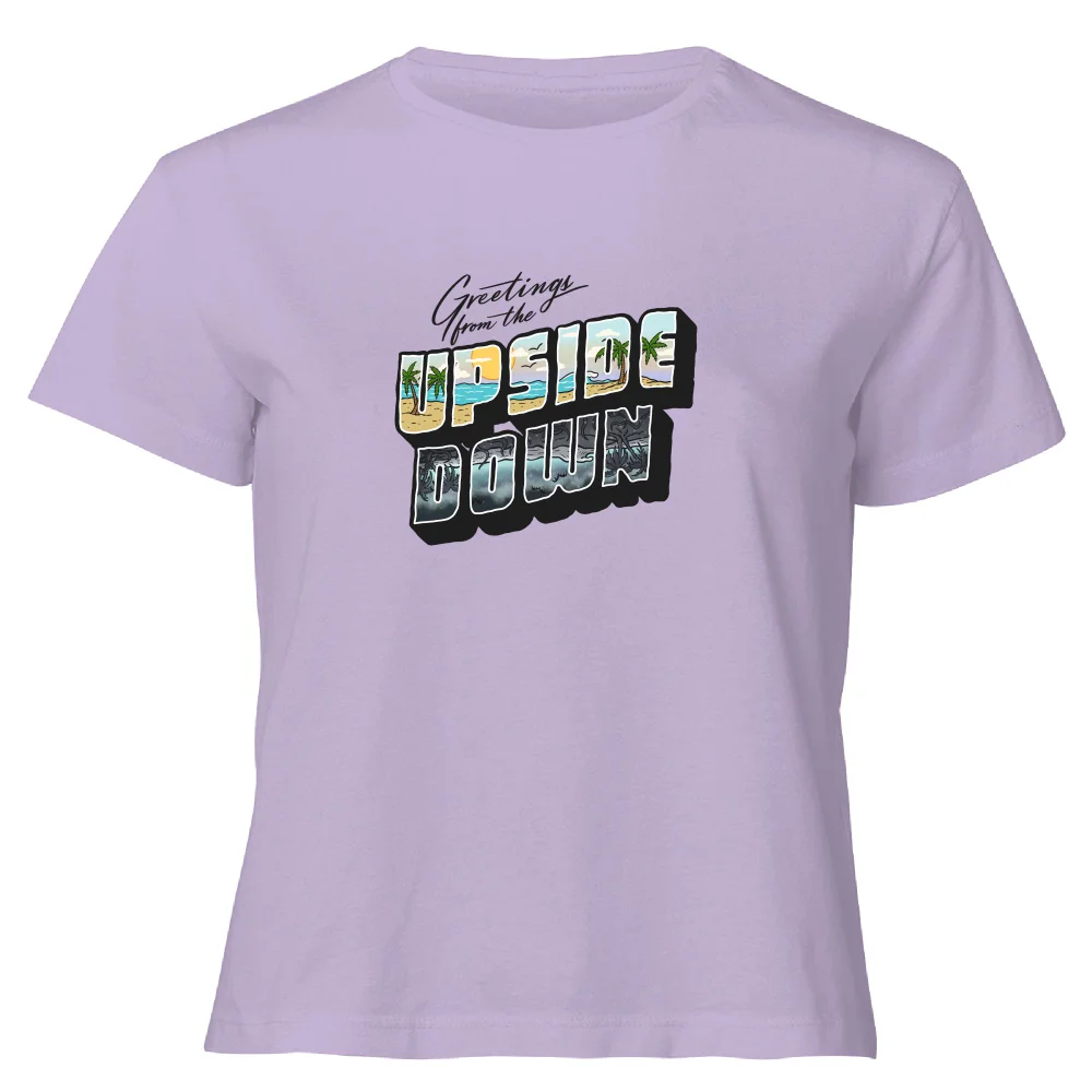 Stranger Things Greetings From The Upside Down Women's Cropped T-Shirt - Lilac - XS Bild 1