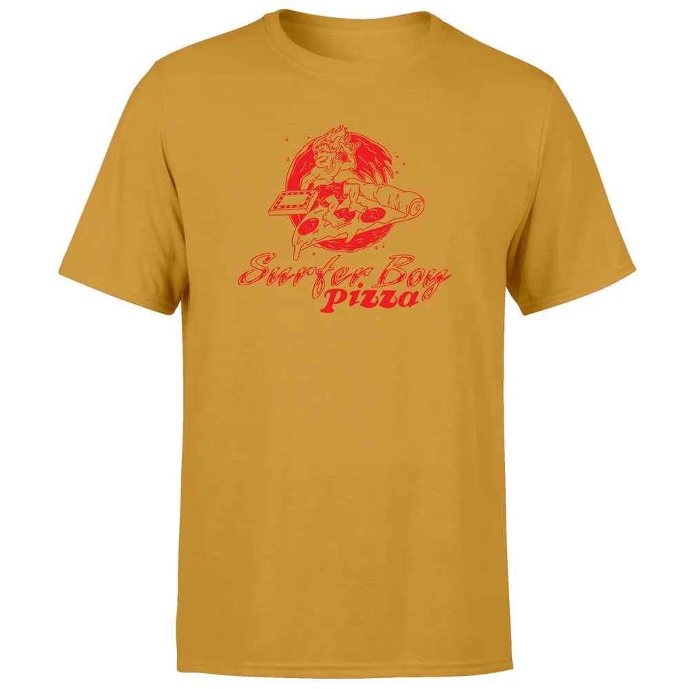 Stranger Things Surfer Boy Pizza Unisex T-Shirt - Mustard - XXL Bild 1