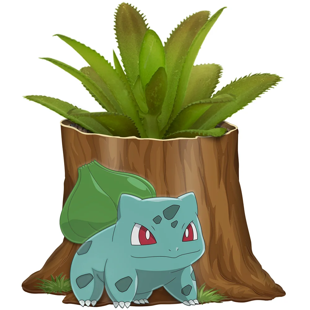 Pokémon Bulbasaur Ceramic Mini Tree Stump with Faux Plant Bild 1