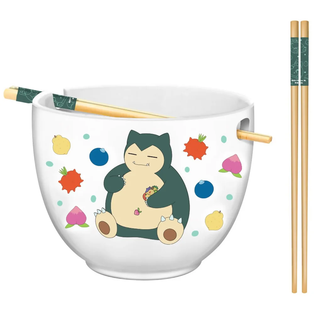 Pokémon Snorlax Relaxing 20oz Ceramic Ramen Bowl with Chopsticks Bild 1