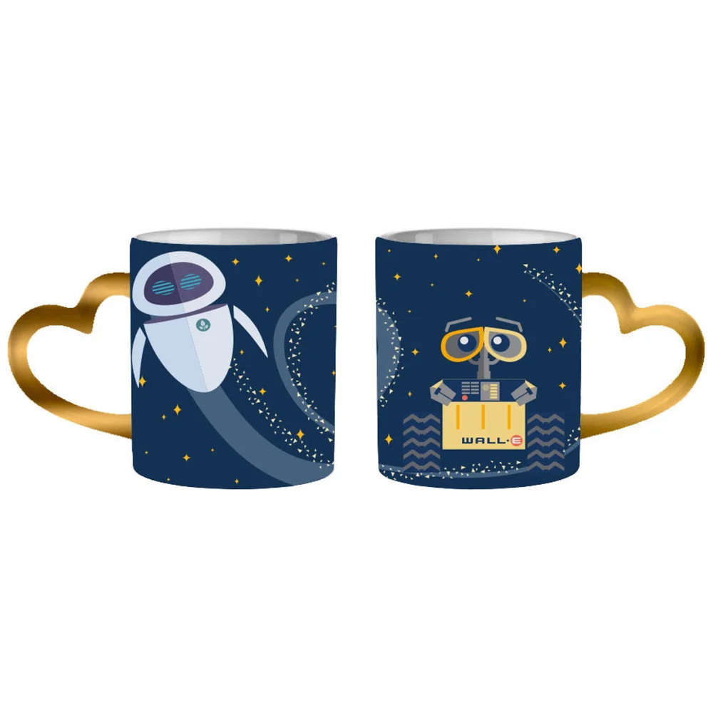 Disney Pixar Wall-E and Eve 2 Mug Set with Metallic Handles Bild 1