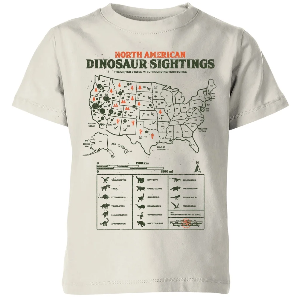 Jurassic World Dinosaur Sightings Kids' T-Shirt - Cream - 7-8 Jahre Bild 1
