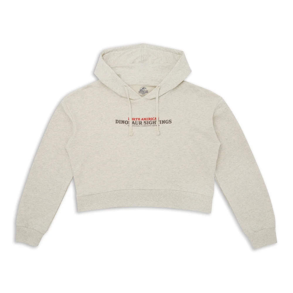 Jurassic World Dinosaur Sightings Women's Cropped Hoodie - Ecru Marl - L Bild 1