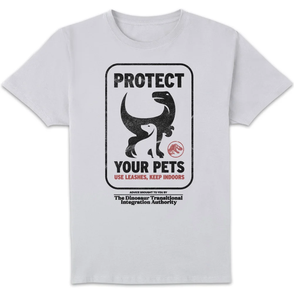 Jurassic World Protect Your Pets Men's T-Shirt - White - S Bild 1