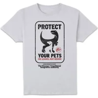 Jurassic World Protect Your Pets Men's T-Shirt - White