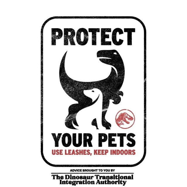 Jurassic World Protect Your Pets Men's T-Shirt - White