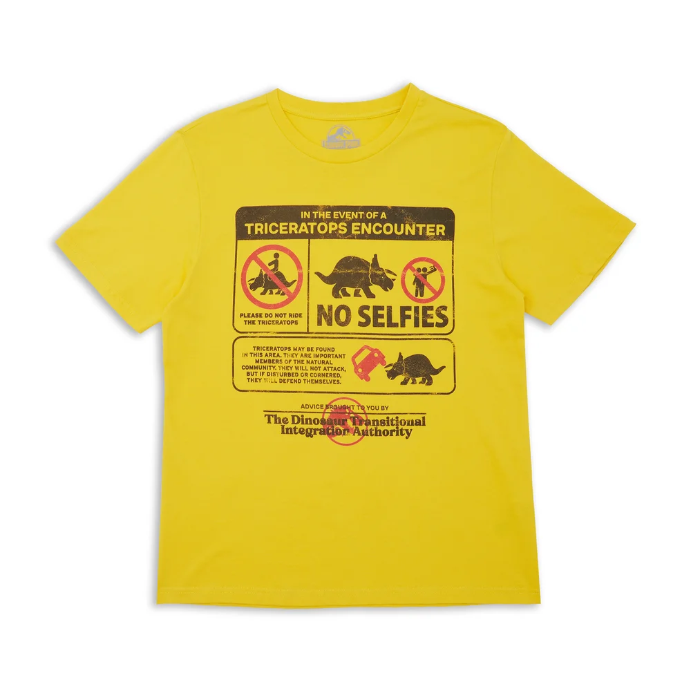 Jurassic World Triceratops Encounter Survival Guide Men's T-Shirt - Yellow - S Bild 1