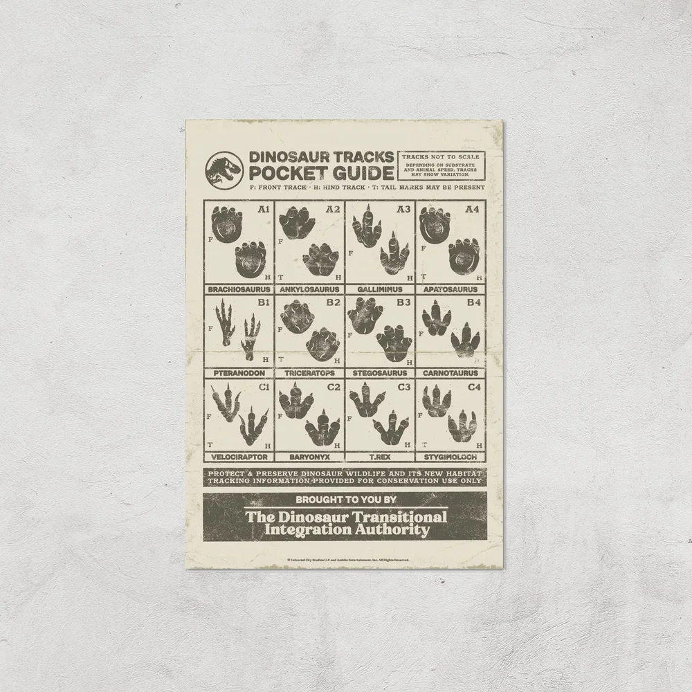 Jurassic World Dino Tracks Pocket Guide Giclee Art Print - A4 - Print Only Bild 1