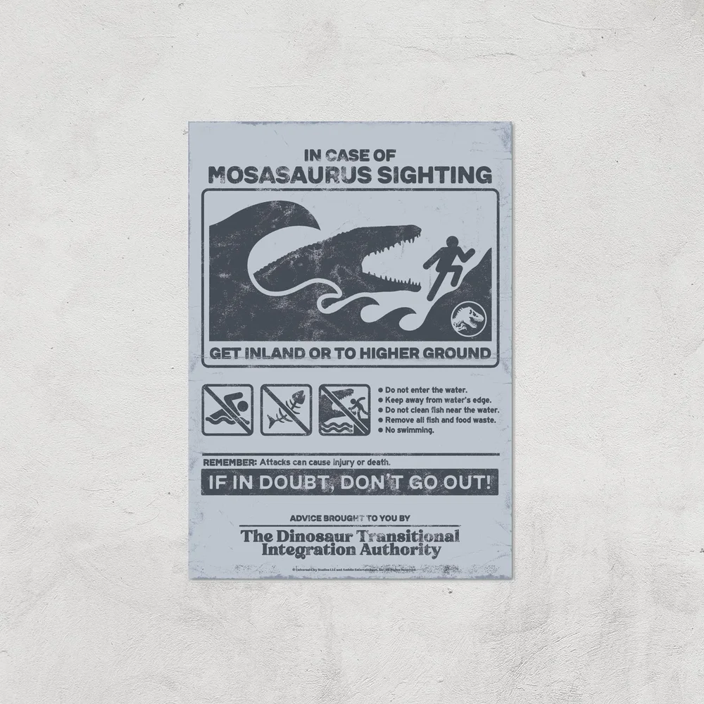 Jurassic World Mosasaurus Sighting Giclee Art Print - A4 - Print Only Bild 1