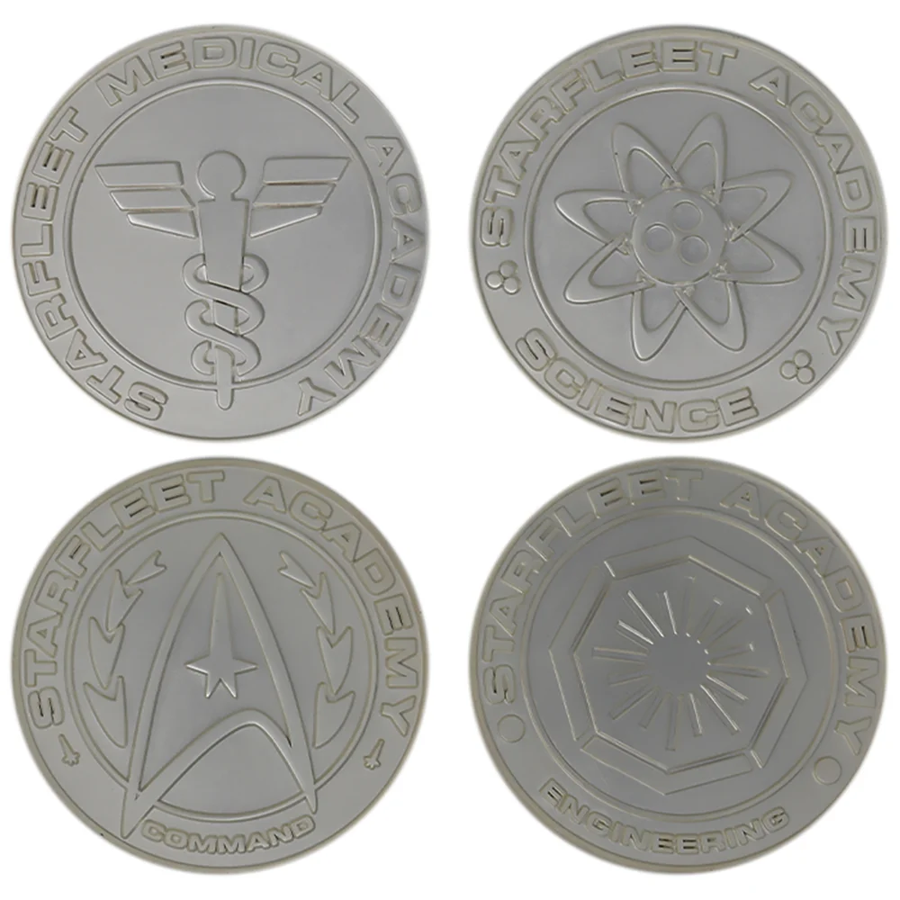 Fanattik Star Trek Set of 4 Starfleet Division Medallions in .999 Silver Plating Bild 1