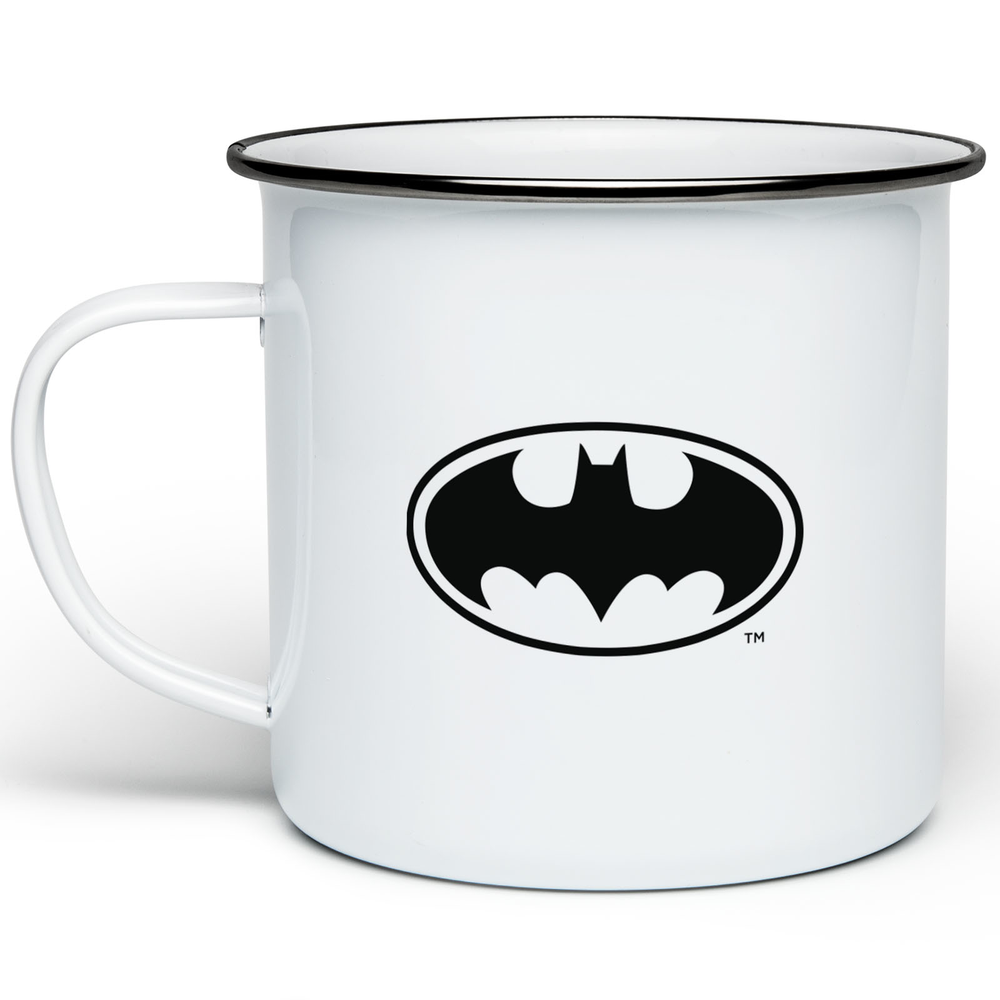 Batman Logo Enamel Mug - White Bild 1