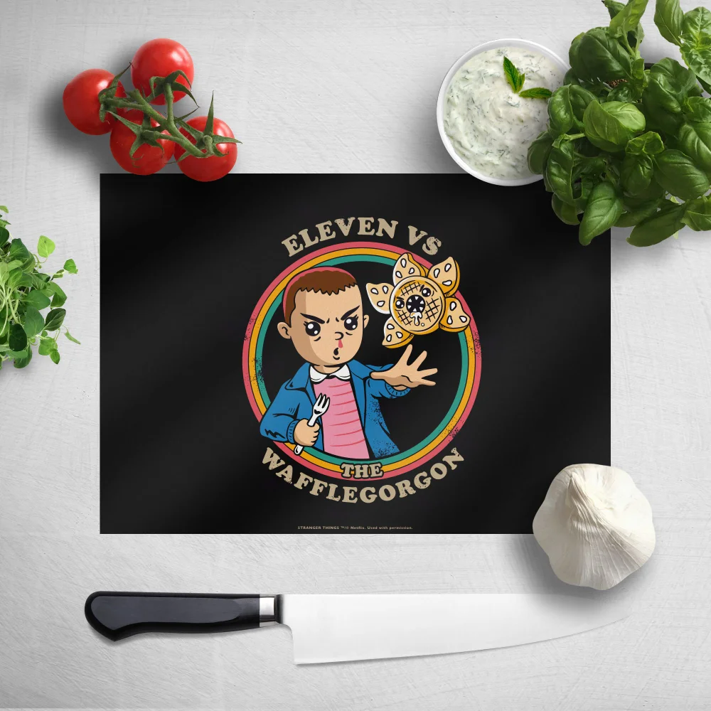 Stranger Things Eleven Vs The Wafflegorgon Chopping Board Bild 1