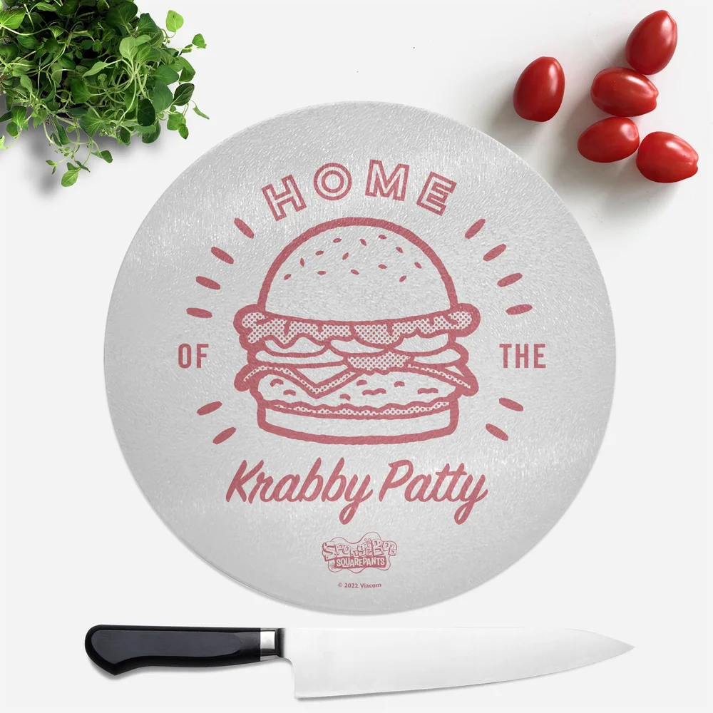 Spongebob Squarepants Home Of The Krabby Patty Round Chopping Board Bild 1