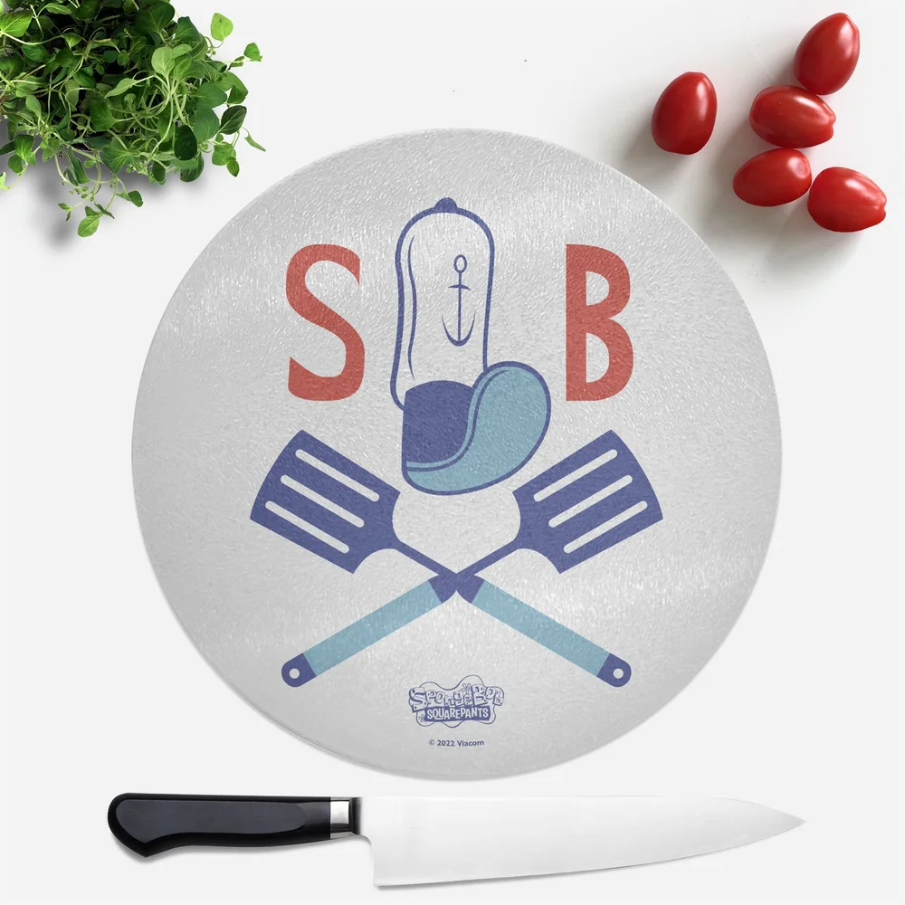 Spongebob Squarepants Coat Of Arms Round Chopping Board Bild 1