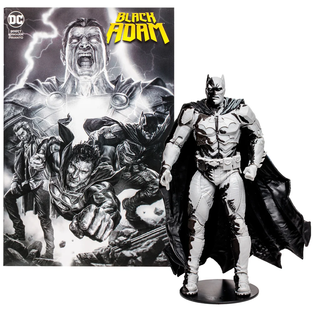 McFarlane DC Direct Black Adam Batman Line Art Variant 7 Inch Action Figure with Comic SDCC Variant Bild 1