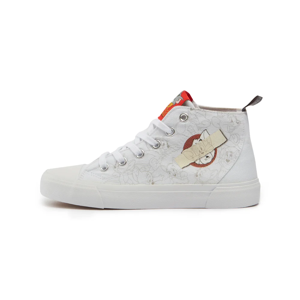 Akedo x Tom & Jerry Drawing Board Kids' High Top - White - UK Kids 10 / EU28 Bild 1