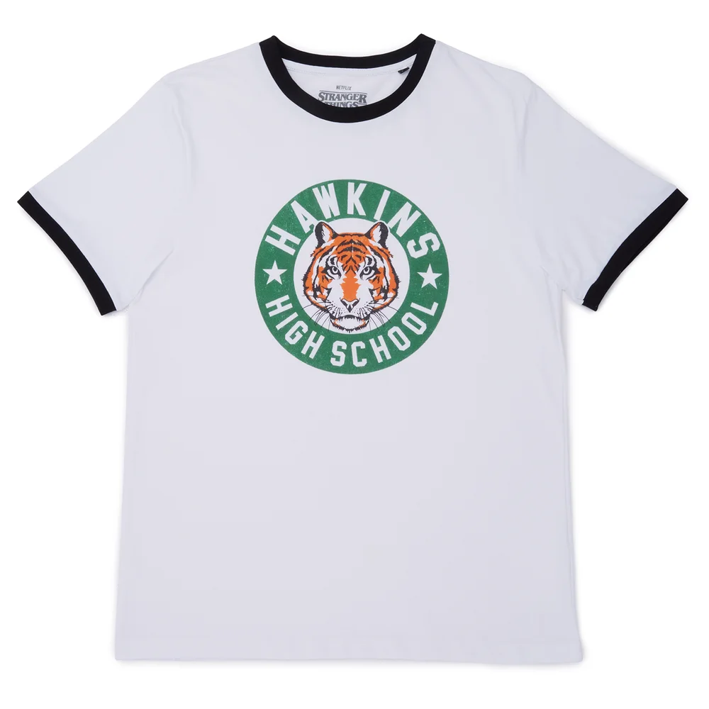 Stranger Things Badge Ringer T-Shirt - White/Black - XXL Bild 1