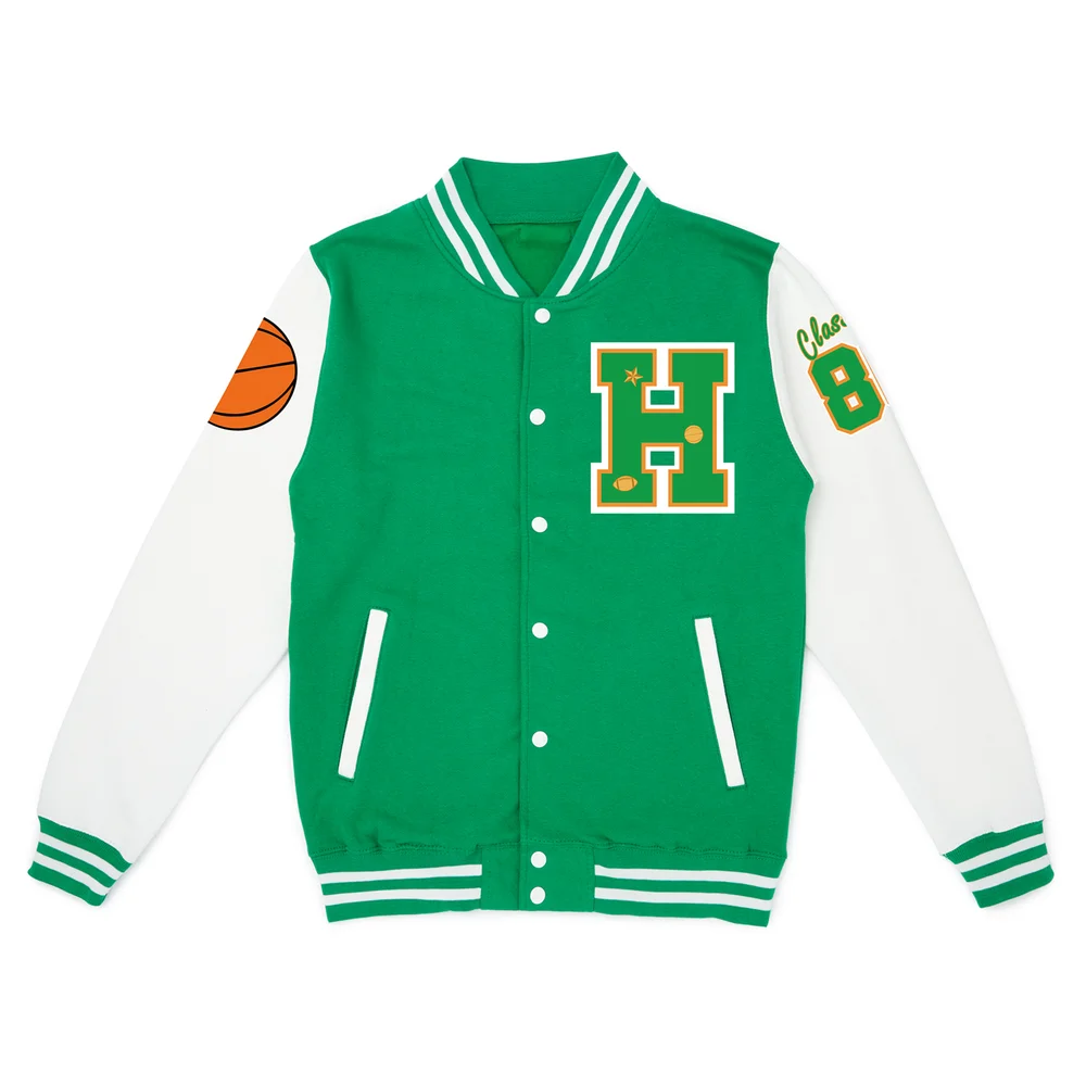 Stranger Things Hawkins High School Varsity Jacket & Patches - Green/White - M Bild 1