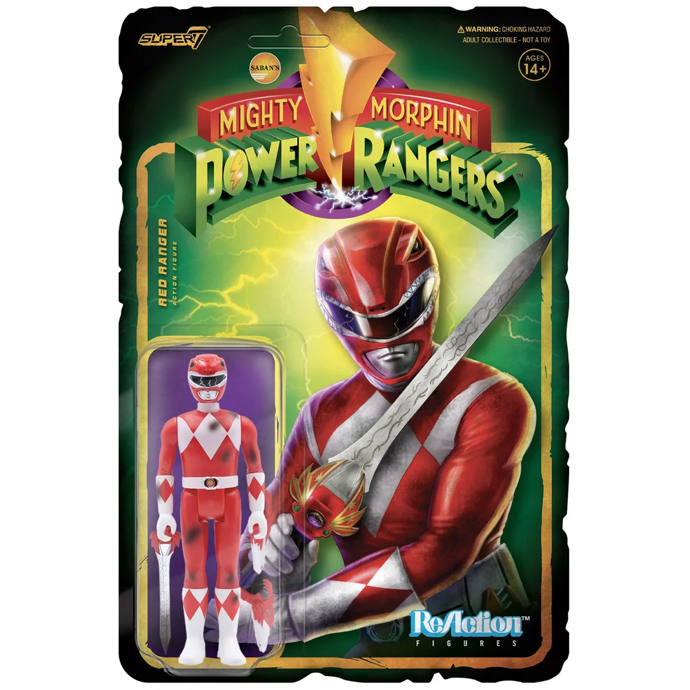 Super7 Mighty Morphin' Power Rangers Reaction Figure - Red Ranger (Battle Damaged) Bild 1