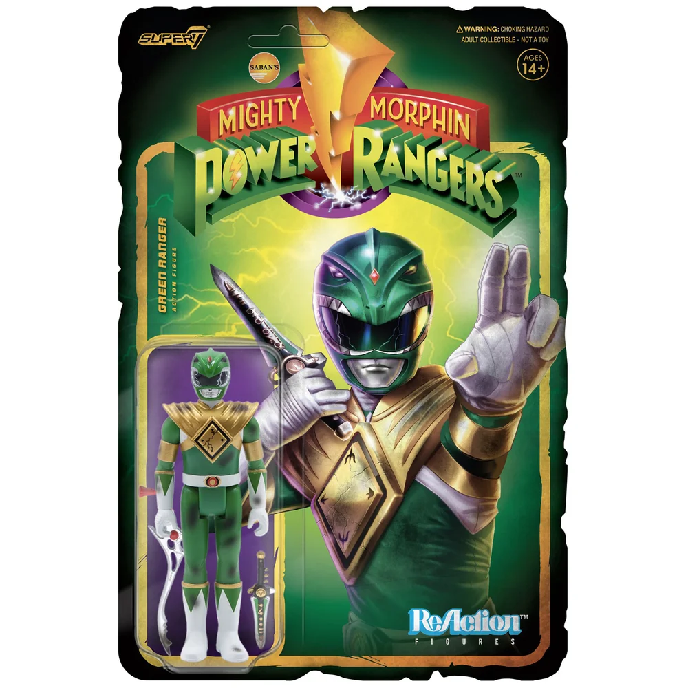 Super7 Mighty Morphin' Power Rangers Reaction Figure - Green Ranger (Battle Damaged) Bild 1
