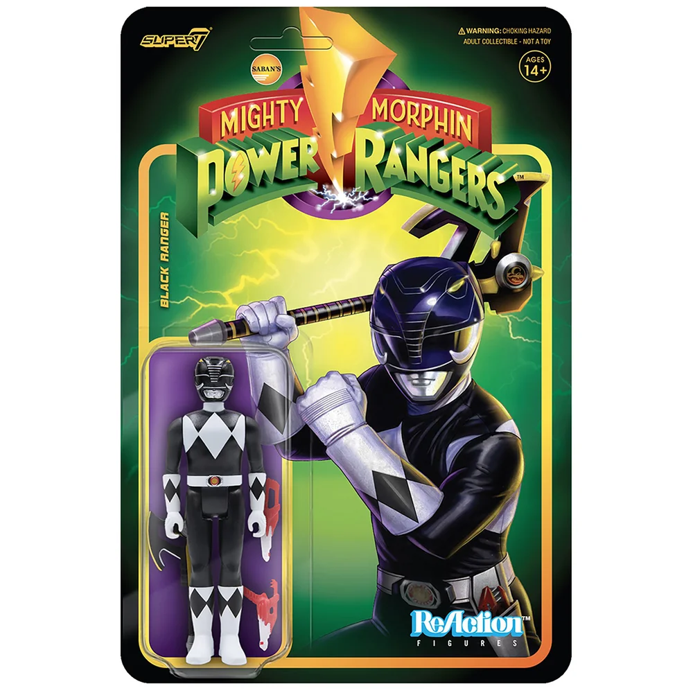 Super7 Mighty Morphin' Power Rangers Reaction Figure - Black Ranger Bild 1