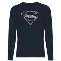 DC Originals Marble Superman Logo Men's Long Sleeve T-Shirt - Navy