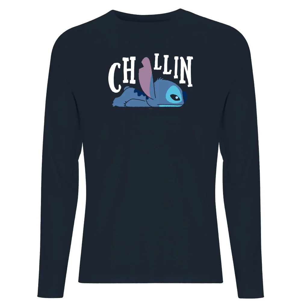 Disney Lilo And Stitch Chillin Men's Long Sleeve T-Shirt - Navy - S Bild 1